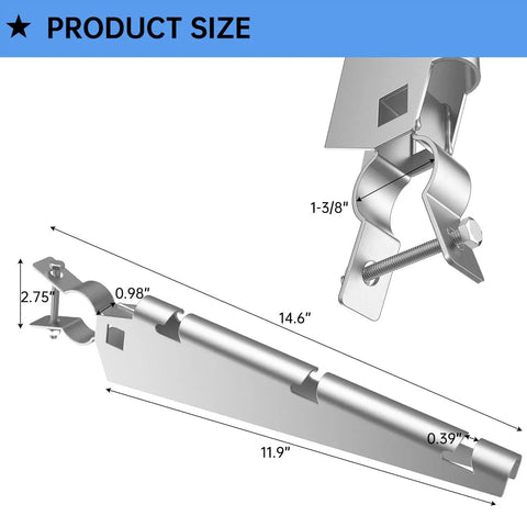 10 Pack Barbed Wire Arm For One And Three Eighths Inch Chain Link Fence Height Extender Galvanized Steel diagram