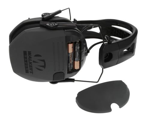 Razor Tacti-Grip Slim Electronic Hearing Muffs 23dB NRR Pro-Grade Quiet Collapsible Non-Slip Headband for Hunting and Shooting with 2 AAA Batteries Battleship Gray