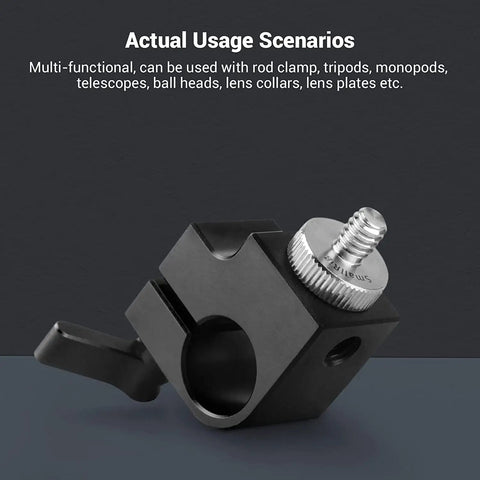 Dual Head 1/4-20 Male Screw Adapter For Camera Cage Tripod Monitor LED Light And Microphone Setups, versatile rigging use example.