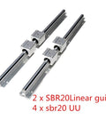 Dope 20mm Linear Rail Kit With 2 Rails And 4 SBR20UU Blocks For CNC Engraving 3D Printing And Small Motion Machines Fully Supported Stainless Steel Guide Rail For Precision Cutting And Long Travel 1200mm And 1500mm, 2 x SBR20 linear guide and 4 x SBR20UU blocks