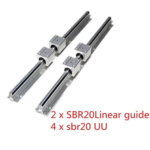 Dope 20mm Linear Rail Kit With 2 Rails And 4 SBR20UU Blocks For CNC Engraving 3D Printing And Small Motion Machines Fully Supported Stainless Steel Guide Rail For Precision Cutting And Long Travel 1200mm And 1500mm, 2 x SBR20 linear guide and 4 x SBR20UU blocks