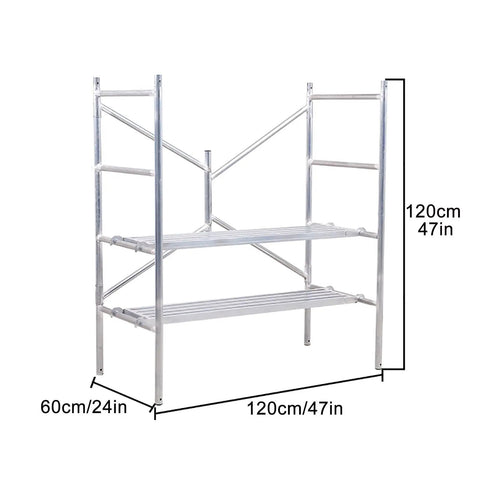 Portable Foldable Steel Scaffold Tower Featuring Wide Non Slip Platform Delivering 880 Lb Holding Power Built Tough With Zero Sweat Setup For Reliable Weekend Warrior Projects, dimensions 120cm x 60cm.
