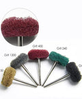 Heavy Duty Mini Drill Nylon Brush Buffing Wheel Set 20 Piece Grit 1200 With Snug 3.2mm Shank showing various grit levels.