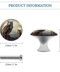 Owl Sitting Tree Fence Drawer Pulls Round Cabinet Knobs In Modern Stainless Steel For Kitchen And Furniture Makeovers