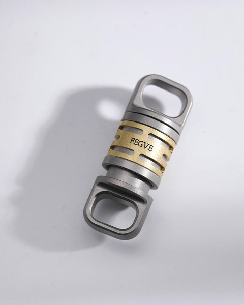 Quick Release Titanium Keychain With 2 To 28mm Rings, Swivel Heavy Duty Key Ring for Home and Car Keys shown vertically