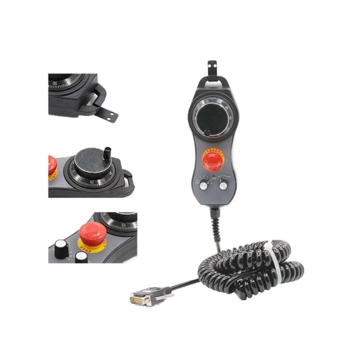 High Precision 100 Pulse 5V Pendant Handwheel With Emergency Stop For CNC Routers 6 Axis Control And Fine Manual Steering