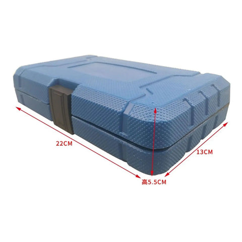 Premium 10 Pc Impact Socket Set With Spline Wrench Heads In 1 4 3 8 And 1 2 Inch Sizes Featuring Heavy Duty 12 Point Teype Design For Rusted Bolts Plus Torx Bits For Major Auto Projects. Blue storage case, 22 x 13 x 5.5 cm