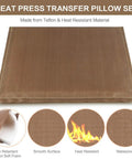Heat Press Pillow Kit With Four Mat Sizes And Five Rulers For Vinyl And Sublimation Transfers, Teflon Pillow Set detail