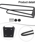 Heavy Duty Foldable Metal Table Legs With Rubber Feet For DIY Coffee Tables Desks And Nightstands Built Tough Iron Industrial Modern Style One Pack 16 Inch Supports Up To 300 Lb shown with screws and feet