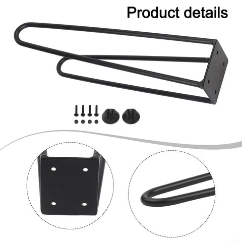 Heavy Duty Foldable Metal Table Legs With Rubber Feet For DIY Coffee Tables Desks And Nightstands Built Tough Iron Industrial Modern Style One Pack 16 Inch Supports Up To 300 Lb shown with screws and feet
