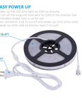 Go-To Dimmable LED Strip Lights 16.4ft Long, 4200K Daylight Glow for Under Cabinet and Cove Lighting with plug for easy setup.