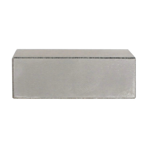 1 x 2 x 3 inch hardened steel machinist setup block, front view, no holes