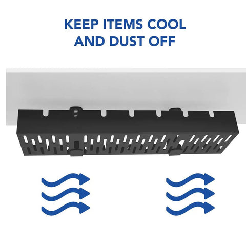Under Desk Cable Tray Organizer For Office And Home, Metal Cable Raceway Tidy Wire Management For Standing Desks, vented design airflow