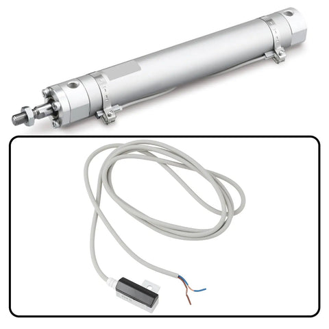 Pneumatic Reed Auto Switch Replacement D A54 Compatible With SMC Pneumatic Cylinders Tie Rod Mount Two Wire Lead 0.5 m Easy Swap Durable Quick Change For Accurate Piston Position Sensing And Rock Solid Reliability. Two-wire reed switch with 0.5 m cable, tie-rod mount
