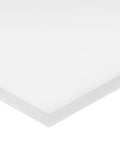 Close-up of a UHMW Polyethylene Plastic Bar Three Eighths Inch Thick 1 Inch Wide 24 Inches Long White Opaque with plain backing.