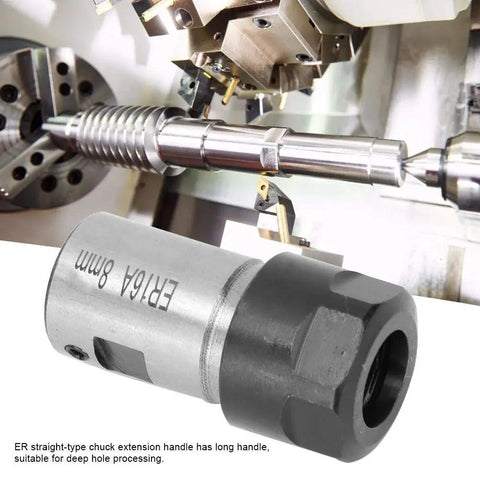 Collet Chuck For Deep Hole Processing With Motor Shaft Spindle Adapter 8mm (0.31 in) Extended Handle Precision Ground in use