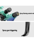 Close-up of Professional Pneumatic HVP Spray Gun With 1.3 Mm Nozzle and 600 Ml Cup showing control knobs and trigger mechanism.