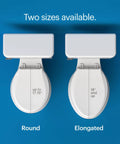 Non Electric Bidet Toilet Seat With Dual Nozzles For Elongated Toilets, White, easy install, size comparison of round and elongated seats