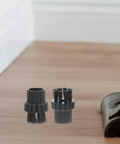 6 Piece Steam Cleaner Brush Heads Replacement, Heavy Duty Nylon and Plastic Attachments, close-up on black brushes.