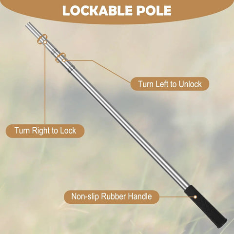 Snake Grabber Tool 69 Inch Collapsible Stainless Steel Tongs With Bite Proof Handling Gloves For Safe Pro Grade Reptile Catching And No Harm To Snakes Heavy Duty Rattlesnake Catcher