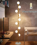 Cozy Elegant Mid Century Floor Lamp With Nine Lights For Living Room, Bedroom, And Office, Warm White 2700K Ambience