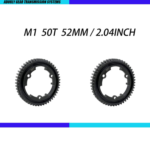 Beefy Hardened Steel Spur Gear Set 50T 1 Mod For RC Upgrades, 2 pc CNC Machined Replacement 6448 Gears Black Oxide Finish