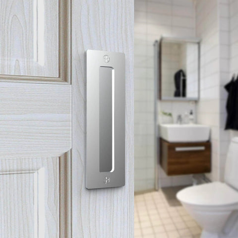 7 Inch Stainless Barn Door Finger Pull Set 2 Pack Heavy Duty Modern Invisible Handle With Flat Bottom For Easy Install