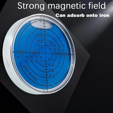 Six Inch Two Millimeter Point High Precision Universal Level Bubble Gauge With Metal Housing Magnetic Blue Luminous Vial For DIY Home Improvement And Pro Grade Leveling On Cabinets Floors Machinery And Robotic Systems magnetic on iron