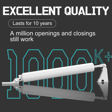 Heavy Duty Storm Door Closer With Hold Open Feature For Medium To Heavy Doors, White Finish, Excellent Quality Highlight