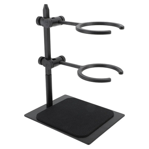 Top Shelf Pour Over Coffee Dripper Stand Set With Double Tier Brew Station adjustable aluminum frame for brewing coffee at home or work.