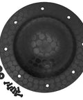 Hand Forged Viking Shield Boss With 14 Gauge Steel Umbo for Historical Restoration, showing 8 mounting holes and blackened finish