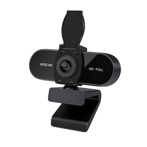 Crisp 1080P HD Webcam With Clear Mic And Noise Cancellation Ships With Wide Angle Lens and privacy cover clearly visible