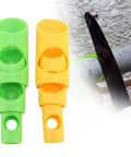 Foam Pipe Cutter Tool Six Piece Set for Precise Insulation, green and yellow plastic cutters, slicing foam pipe