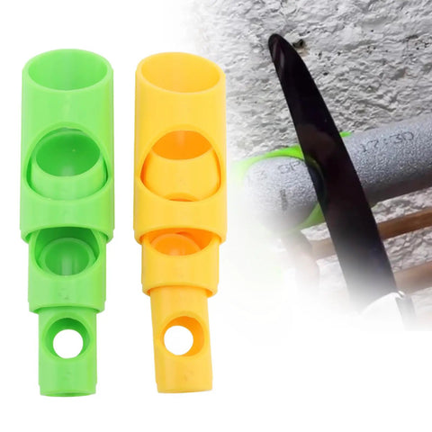 Foam Pipe Cutter Tool Six Piece Set for Precise Insulation, green and yellow plastic cutters, slicing foam pipe