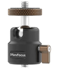 All Metal CNC Built One Quarter Inch Swivel Mini Ball Head Tripod Mount With 360 Degree Rotation And 125 Degree Tilt For Camera Cages, black and bronze mini ball head with 1/4-inch threads