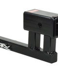 1-1/4 To 2 Inch Hitch Adapter With 4-1/4 Inch Rise Or Drop, 3500 Lbs GTW, Includes Pin And Clip, solid steel, black powder coat