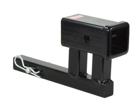 1-1/4 To 2 Inch Hitch Adapter With 4-1/4 Inch Rise Or Drop, 3500 Lbs GTW, Includes Pin And Clip, solid steel, black powder coat