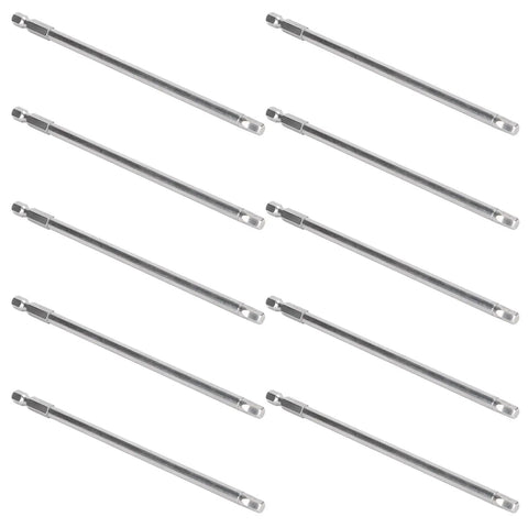 Rock Solid 10 Piece Electric Screwdriver Bit Set Made From Tough S2 Alloy Steel With 5mm Hex Shafts And 150mm Length, showing ten steel bits.