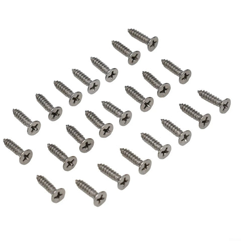 Close-up of metal screws compatible with Pro Grade Aluminum T Track Miter Jig for Woodworking Router Tables, showing cross head design.