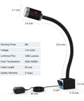 Magnetic LED Work Light With 1080 Lumens 9W 120V Heavy Duty Magnetic Base 23 Inch Flexible Gooseneck Lamp For Lathe And Drill Press