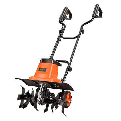 Corded Electric Tiller With 18 Inch Tilling Width, 13.5 Amp Heavy Duty Rototiller Cultivator With Steel Tines And Foldable Handle