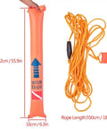 All-In-One High Visibility Surface Marker Buoy For Scuba Diving, Inflatable Signal Tube Set, orange with rope 1420 mm x 160 mm