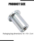 Built Tough M8 X 25mm Top Hat Threaded Insert Sleeve Nut for welding, showing detailed design and size dimensions.