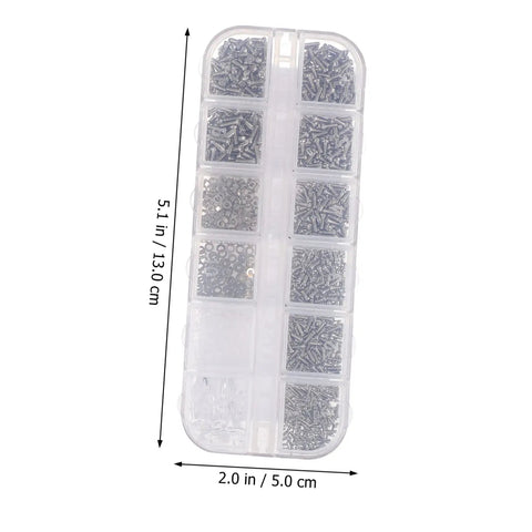 Essential Glasses Repair Tools Kit With Assorted Screws And Mini Screwdrivers, clear case with assorted screws, 5.1 x 2.0 inches