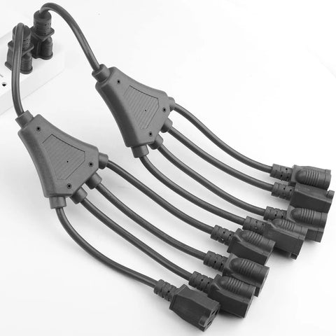 2 Pack 20 Inch 1 To 4 Extension Cord Splitter With 16/3 SJTW 3 Prong Power Cords Indoor And Outdoor Use ETL Listed