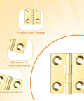 Ten Sets 1 Inch Gold Mini Brass Hinges With Screws For Jewelry Boxes DIY Projects showcasing folding butt hinges and corrosion resistance