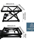 Heavy Duty Electric Scissor Lift Table With Wireless Remote Control, height adjustable lifting platform, measures 400mm x 320mm.