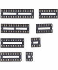 Assorted 66 Piece DIP IC Sockets 6 to 28 Pin Flat for PCB Prototyping DIY Electronics Projects Double Row Insulated Plastic