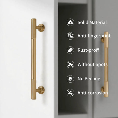 1.17 Inch Champagne Bronze Cabinet Knobs Set Of 2, Solid Zinc Alloy, Rust Resistant, Single Hole Mount on white cabinet