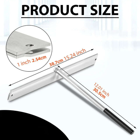 Sheet Metal Folding Hemming Tool For Standing Seam Roofs Long Handle Bender with 1 inch deep bend size diagram